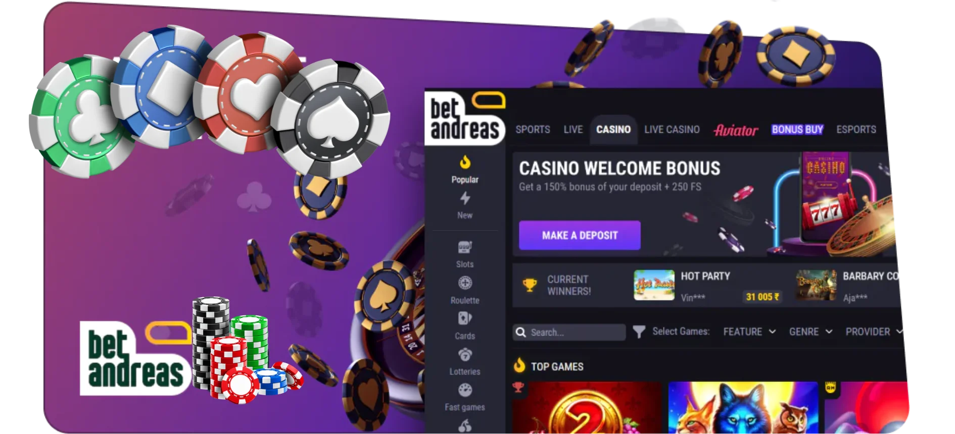 Funcionalidades Exclusivas do Betandreas Casino App