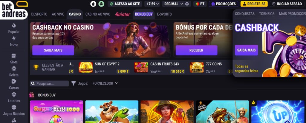 Betandreas Bonus e Ofertas para Aviator